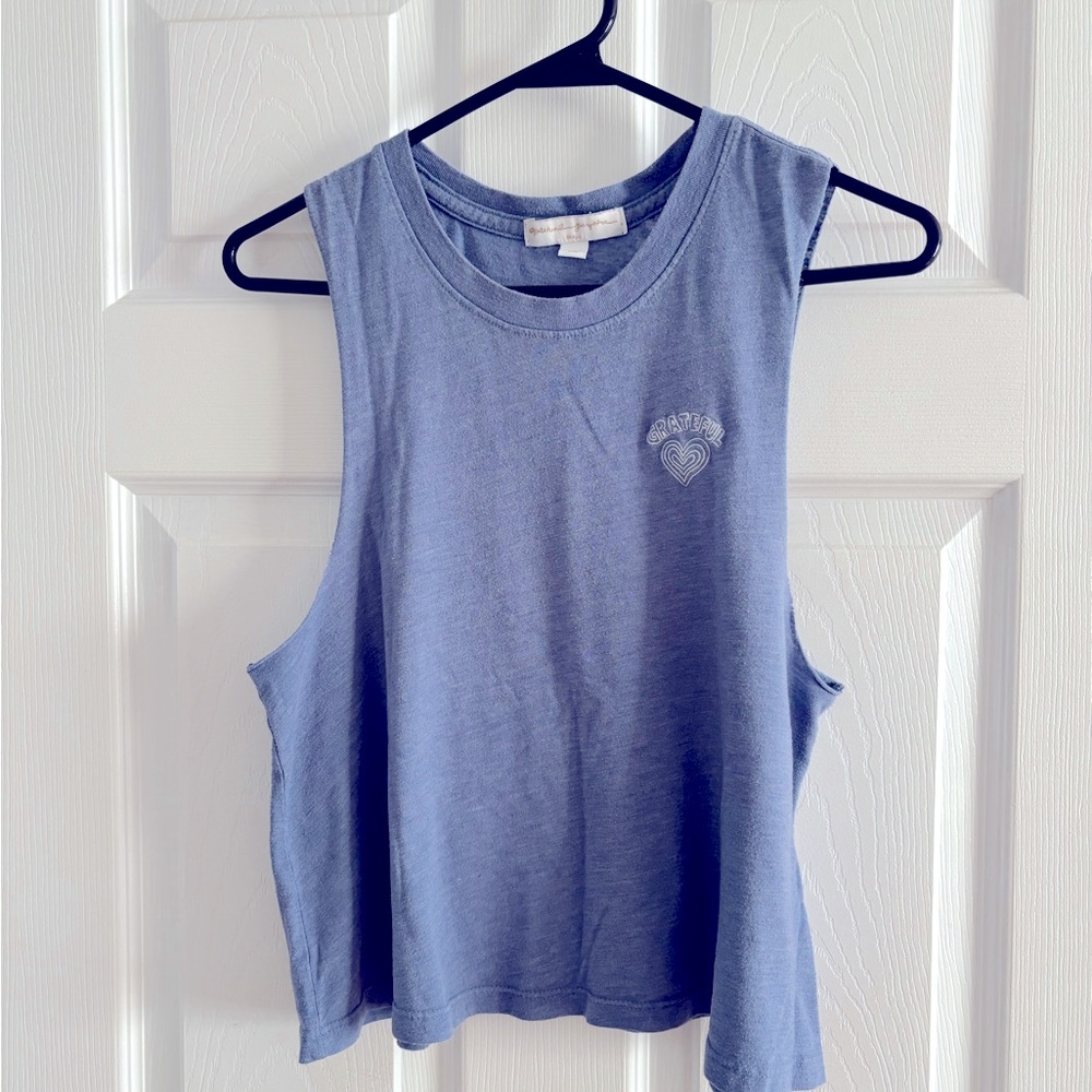 Spiritual Gangster Blue Crop Muscle Tee